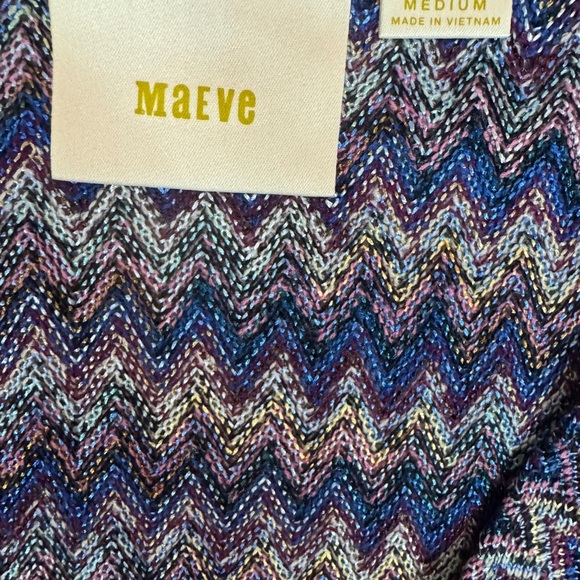 Maeve Multicolor Chevron Knit Top Size Medium - Picture 6 of 17